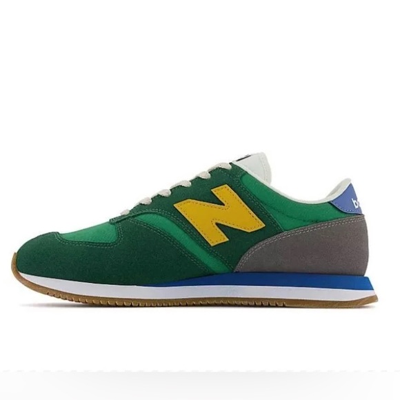 New Balance 420 Retro Green/Canary Low Men's Suede Athletic Running Shoes - Picture 2 of 5